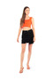Women Black Split Distressed Denim Mini Skirt
