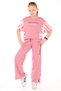 Girl's 2-Piece Set: Printed Short-Sleeved Sweatshirt & Elastic Waist Slit-Slit Wide-Leg Sweatpants