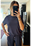 Crew Neck Short Sleeve Blouse - 2