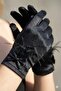 Obsidienne Royale Feather Detailed Ankle Length Bridal Gloves |   Haute Couture Touch - 2