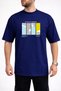 Men's My Life Is of Adventure Text Printed Crew Neck Navy Blue T-Shirt