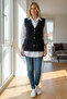 Women's soft angora button detailed vest - 8