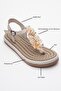Miel Beige Sea Shell Genuine Leather Women's Flip-Flop Sandals - 3