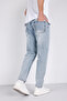 Men's Boyfriend Jeans Without Lycra, Ice Blue Snow Wash - 5