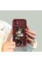 Shockproof Simple Claret Red Silicone Phone Case Compatible with iPhone 17 Pro Max Minnie Pattern - 7