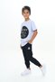 Boys' 2-Piece Set: Printed Crew Neck Short Sleeve T-Shirt & Pocket with Elastic Waistband - 4