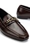 Women's Bitter Brown Shiny Leather Buckle Ballerinas - 3