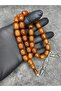 Large Size Old Collectible High-End Crimped Amber Prayer Beads - 2