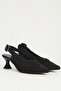 Women's Black Heeled Shoes Pc-55681 - 2
