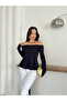 New Product Women's Shoulders Drop Flouncing Crepe Fabric Long Sleeve Berta Blouse 00331 - 4