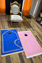 Love Pattern 2-Piece Non-Slip Sole Faux Fur Soft Prayer Rug 75x120 cm Stain Resistant Cushioned Prayer Mat - 3
