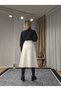 Belted Leather Skirt with Zipper Detail, White - 3