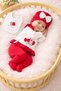 100% Cotton 5-Piece Scalloped Bow Rabbit Embroidered Newborn Baby Girl Hospital Discharge Bodysuit Set 0-3 Months - 2