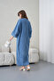 Women's Front Embroidered Beaded Wide Fit Long Denim Dress - 6