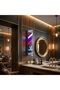 Classic Rotating Barber Pole 90cm Outdoor Waterproof Wall-Mounted Barber Shop Sign with Silver Base