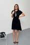 Women's Collar Scarf Detailed Double Pocket Dress Black - 26Y 26724