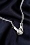 Silver Color 2 Pieces Magnetic Hand-In-Hand Couple Lover Necklace - 3