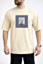 Men's Modern Graphic Sailing Crew Neck Beige T-Shirt