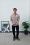Men's Plaid Patterned Long Sleeve Breathable Fabric Regular Fit Ecru Shirt - 3