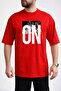 Men's Nature Themed on Text Printed Crew Neck Red T-Shirt