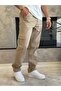 Men's Baggy Fit Denim Cargo Trousers Milky Brown Eca038 - 2