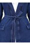 Women's Belted Denim Cap with Pockets - Indigo - 6