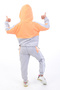 Girl's 2-Piece Set: Hooded Sweatshirt with Pockets & Jogger Sweatpants with Elastic Waistband - - 2