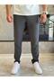 Men's Slim Fit Parachute Fabric Trousers with Elastic Waist and Laces Stone Eca041