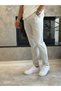 Men's Slim Fit Parachute Fabric Trousers with Elastic Waist and Laces, Gray Eca041 - 3