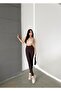 Women's Brown High Waist Slimming Stretchy Leggings - 7
