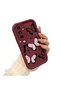 Simple Maroon Silicone Phone Case Butterfly Pattern Compatible with Samsung Galaxy A13 5g Shockproof - 3