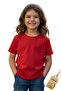 Red Unisex Kids T-Shirt - Cotton Short Sleeve Casual Basic Kids T-Shirt