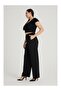 Maternity Black Lycra Wide Leg Pants with Stone Detail and Pockets G111-1 - 3