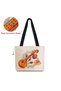 Veena Art Canvas Tote Bag for Women, Ethnic Music Inspired Design, Beaded Detail Shoulder Handbag, Cultural Theme Stylish Everyday Bag - 5