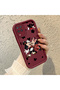 Shockproof Simple Maroon Silicone Phone Case Compatible with Samsung Galaxy M12 Cartoon Pattern - 2