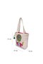 Kathakali Art Canvas Tote Bag for Women, Ethnic Cultural Shoulder Handbag with Beadwork, Traditional Indian Art Bag, Stylish Everyday Tote for Work, College & Travel - 2