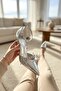Remy Silver Stone Bowknot (8 cm Heel) Pointed Toe Heeled Shoes - 2