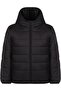 Boys Ray Patterned Shiny Coat |   Micro Long Sleeve Hoodie |   School Nursery and Daily Use - Black