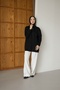 Women's Hooded and Pocketed Hijab Sweatshirt - Cardigan - 7