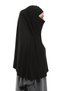 Ready Practical Scarf with Turban Veil Hijab with Hijab - Prayer Cover Souffle (3XL) - Black - 4