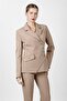 Men's Collared Asymmetrical Double-Breasted Women's Jacket-Stone - 1179100