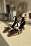 Remy Brown Stone Bow (8 cm Heel) Pointed Toe Heeled Shoes - 2