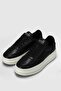 Genuine Leather Lace-Up Comfortable Daily Sneaker Women's Shoes Black White Sole - 4