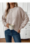 Stripe Detail Crew Neck Long Sleeve Loose Women's Knitwear Sweater - 6