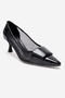 Ola Black Patent Leather Women's Heeled Shoes with Mesh Detail - 3