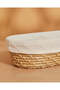 Brown Oval Basket With Fabric - 2