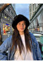 Young Black Plush Fur Hat |   Premium Winter Fashion Bucket Model - 3