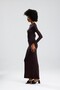 Coffee Long Sleeve Straight Long Dress - 6