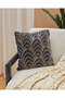 Navy Beaded Velvet Cushion