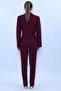 Shawl Collar Double-Breasted Jacket & Pockets Piped Trousers Women's Suit - Plum - 1182505 - 2